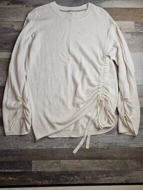 Brochu Walker Jacona Pullover Sweater Large Cream Color Cashmere Blend